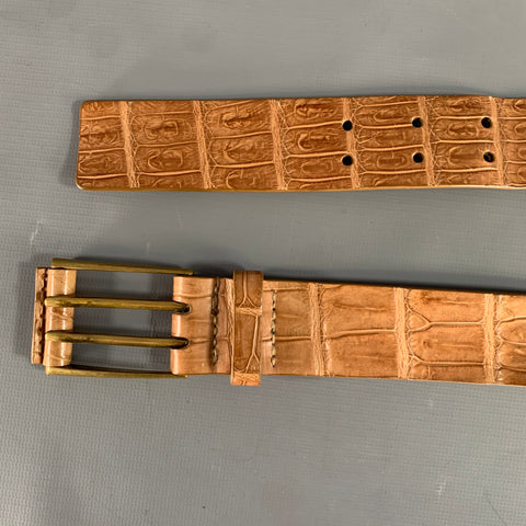 WILKES BASHFORD Tan Crocodile Belt