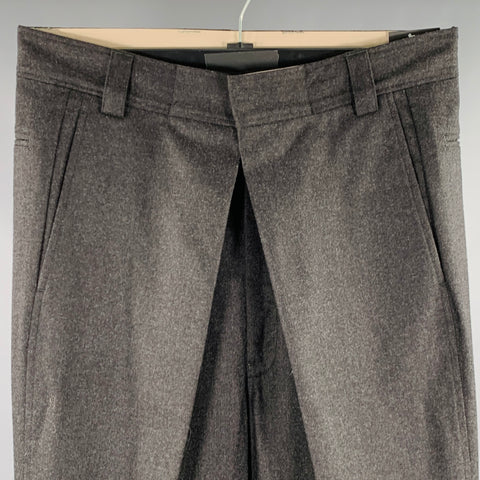 YVES SAINT LAURENT Size 32 Grey Wool Wide Leg Pleated Dress Pants