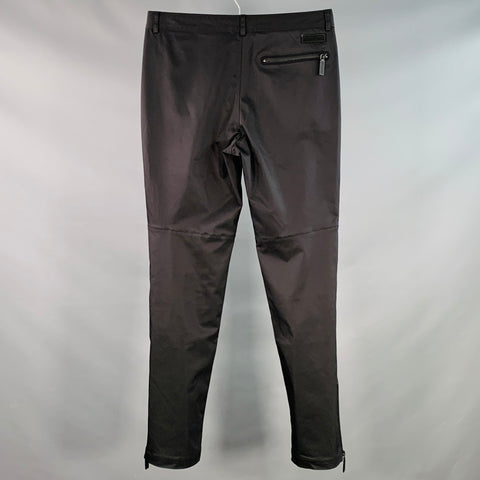 BURBERRY Size M Black Polyester Straight Zip Pockets Casual Pants