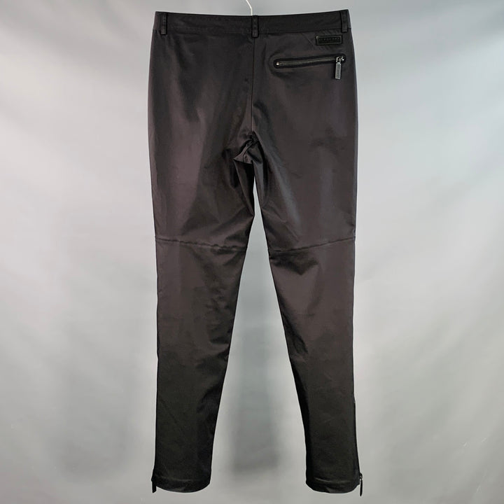 BURBERRY Size M Black Polyester Straight Zip Pockets Casual Pants
