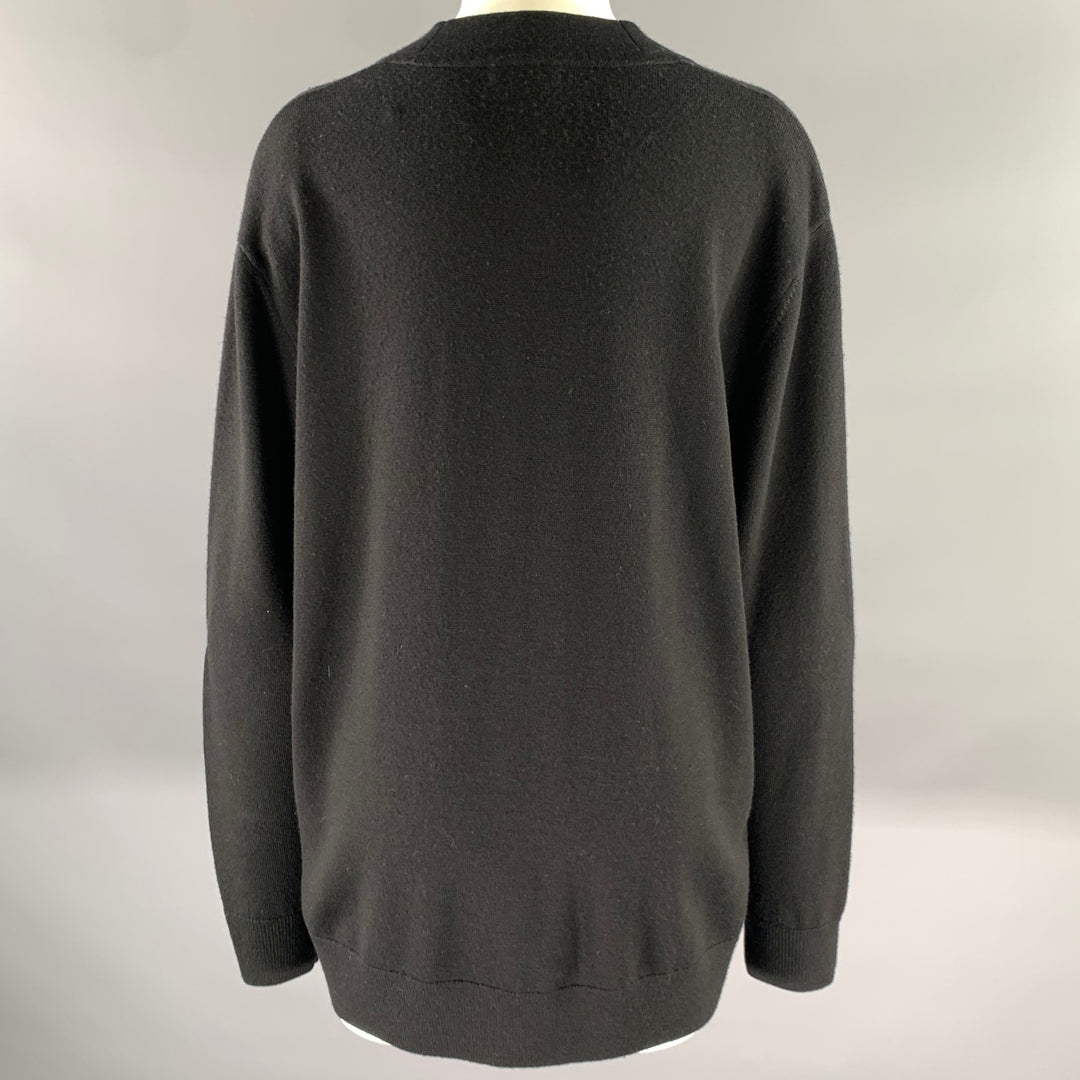 DRIES VAN NOTEN Size L Black Wool Cardigan