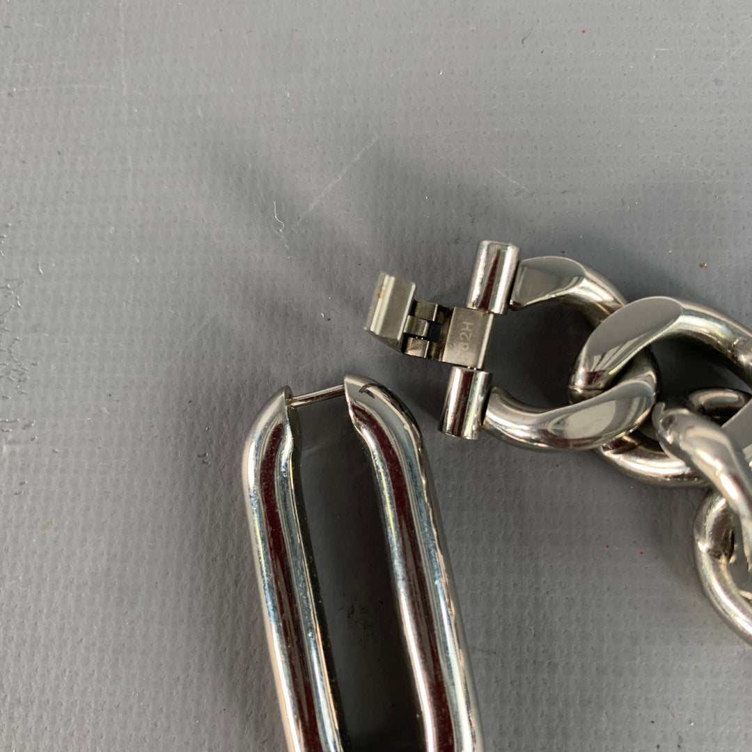 DOLCE & GABBANA Silver Tone Stainless Steel Chunky Chain Bracelet