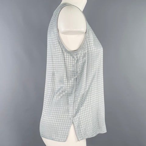 RAG & BONE Size S Ali Tank Grey Acetate Blend Houndstooth Sleeveless Casual Top