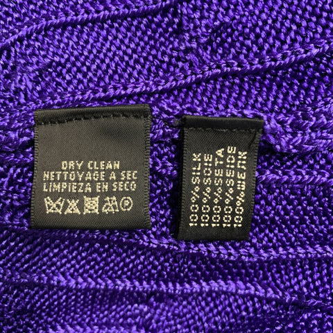 RALPH LAUREN Size S Purple Silk Cable Long Sleeve Dress