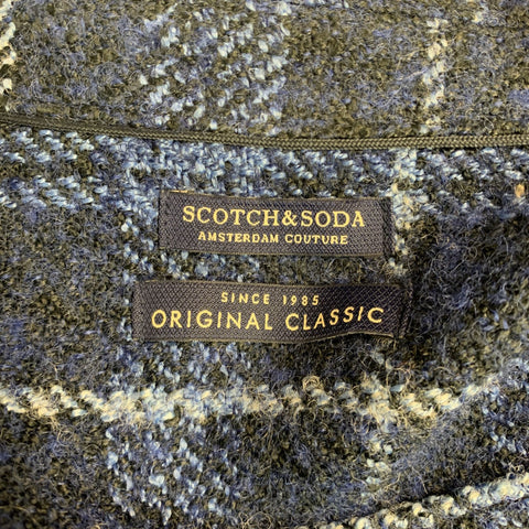 SCOTCH AND SODA Size S Navy Blue Plaid Acrylic Cotton Jacket