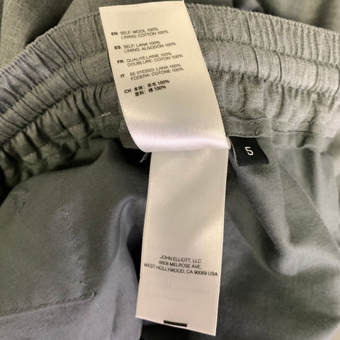 JOHN ELLIOTT Size 5 Grey Heather Wool Pleated Casual Pants