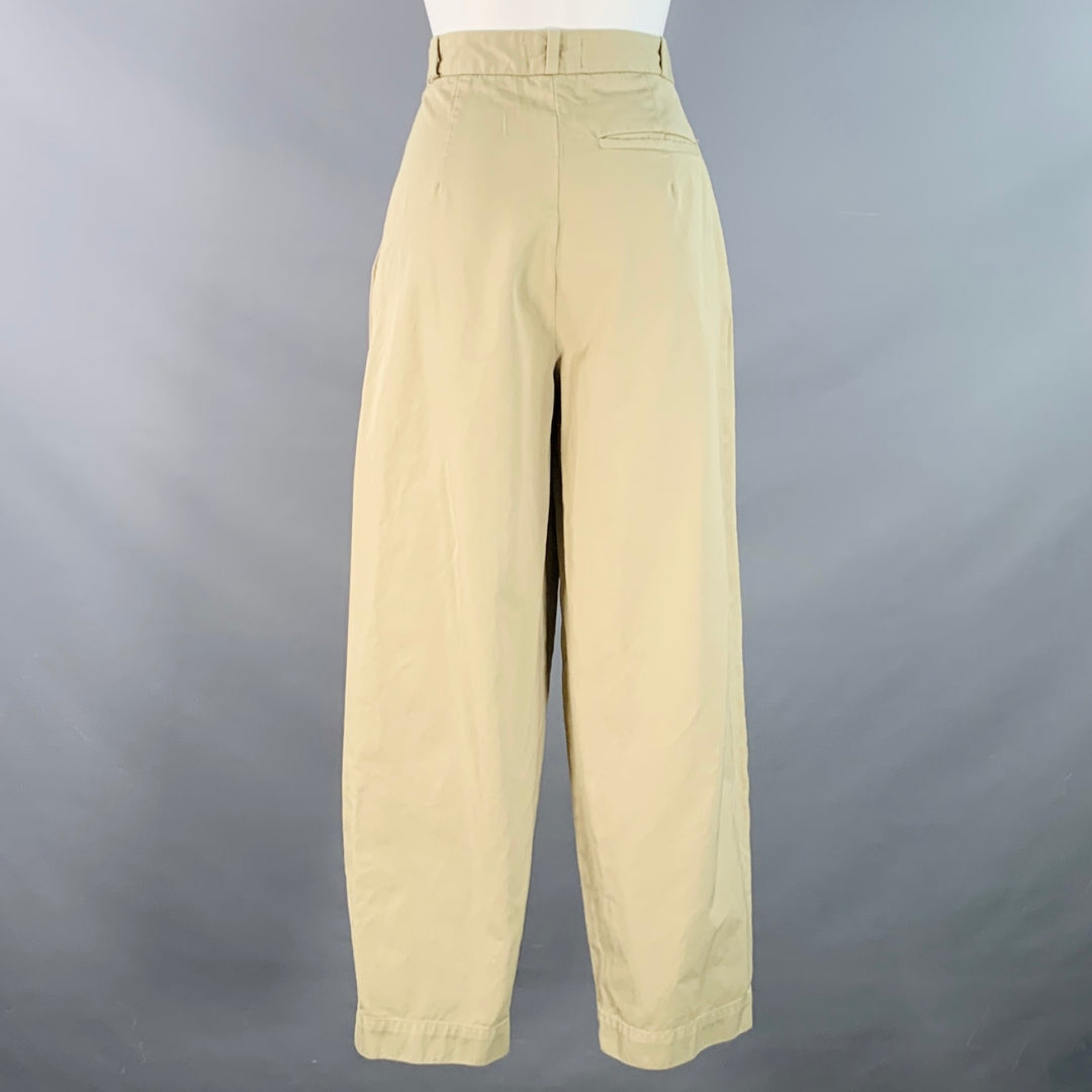 AGOLDE Size 26 Becker Chino Green Olive Cotton Twill Pleated Baggy Tapered Jeans