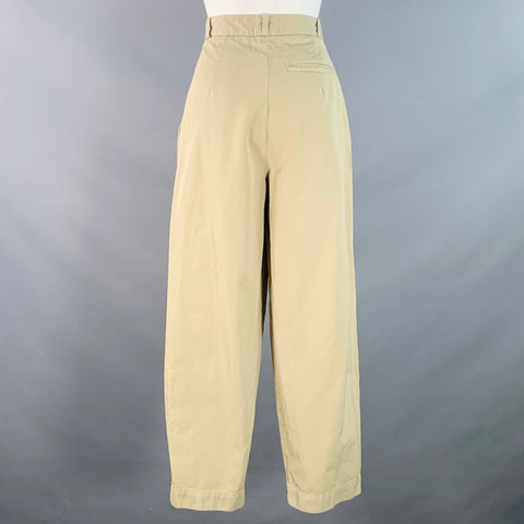 AGOLDE Size 26 Becker Chino Green Olive Cotton Twill Pleated Baggy Tapered Jeans