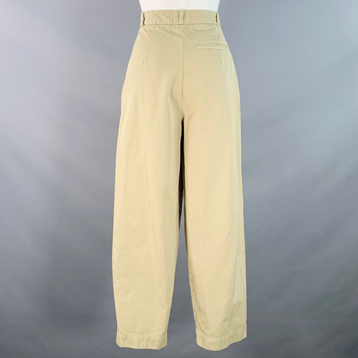 AGOLDE Size 26 Becker Chino Green Olive Cotton Twill Pleated Baggy Tapered Jeans