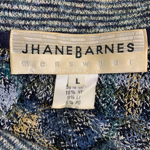 JHANE BARNES Size L Multi Color Stripe Cotton Blend Short Sleeve Polo