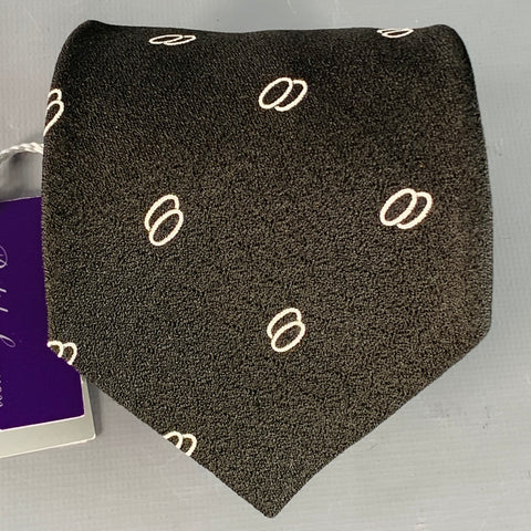 RALPH LAUREN Black White Circles Silk Tie