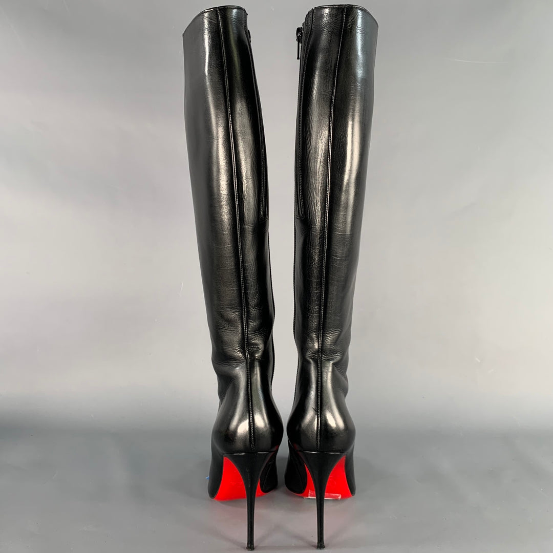 CHRISTIAN LOUBOUTIN Size 5 Black Leather Side Zipper Boots