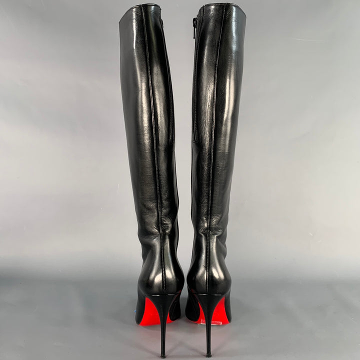 CHRISTIAN LOUBOUTIN Size 5 Black Leather Side Zipper Boots