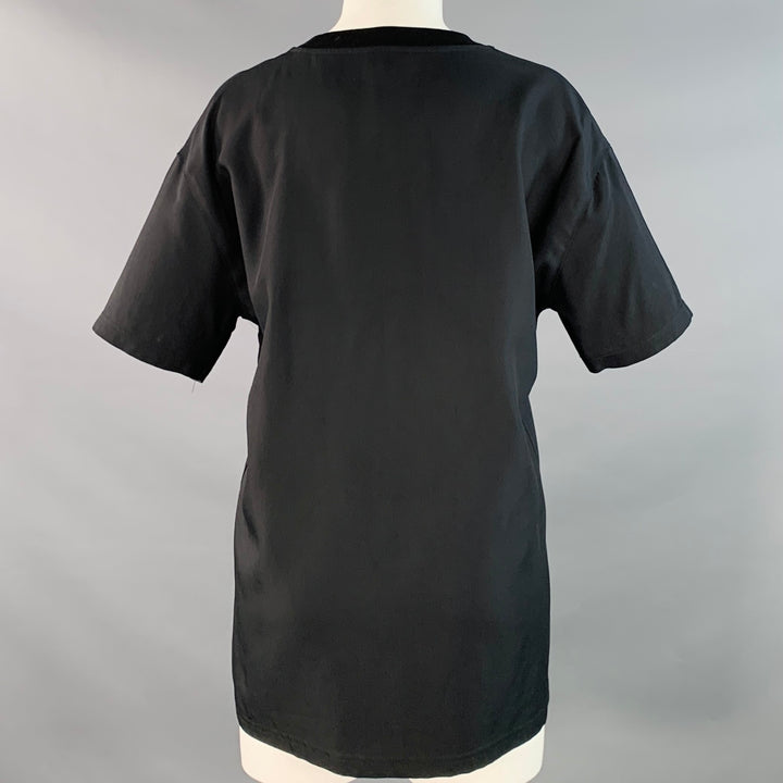 LANVIN Size M Black Viscose Short Sleeve T-Shirt