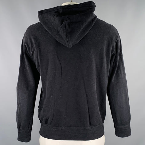 COMME des GARCONS PLAY Size XL Black Red Hearts Cotton Hooded Sweatshirt