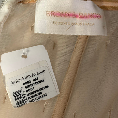 BRONX & BANCO Size 4 White Polyester Strapless Knee Length Gown Evening Dress