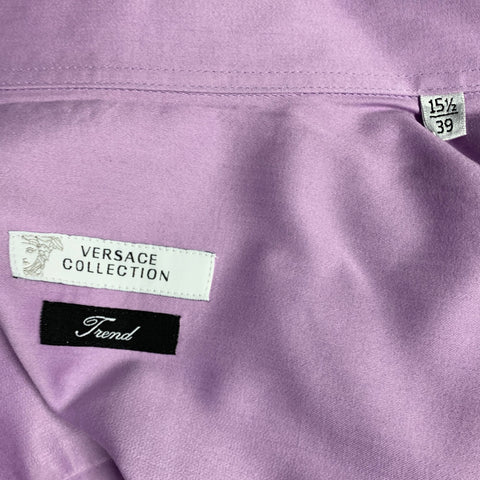 VERSACE COLLECTION Size S Purple Cotton Long Sleeve Shirt