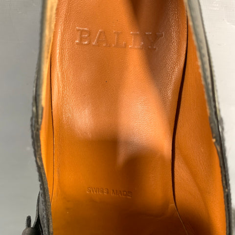 BALLY Size 7 5 Black Red white Leather Eyelash Loafers