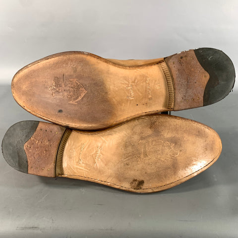 PAUL SMITH Size 10.5 Tan Antique Leather Tassels Loafers