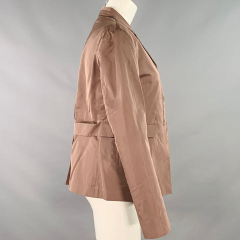 JIL SANDER Size 2 Purple Grey Polyester Silk Hidden Placket Jacket