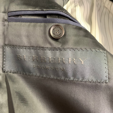 BURBERRY PRORSUM Veste Sport Tuxedo en Laine Vierge Bleu Marine Taille 40