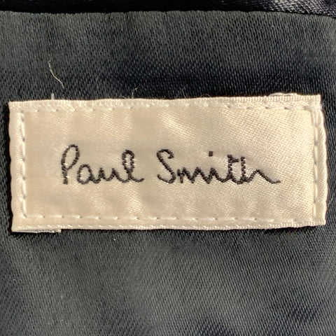 PAUL SMITH Size L Brown Black Tapestry Jacquard Wool Blend Hidden Snaps Coat