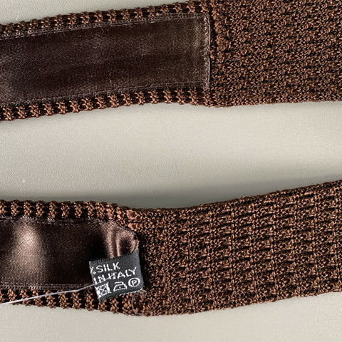 BRIONI Brown Knitted Silk Tie