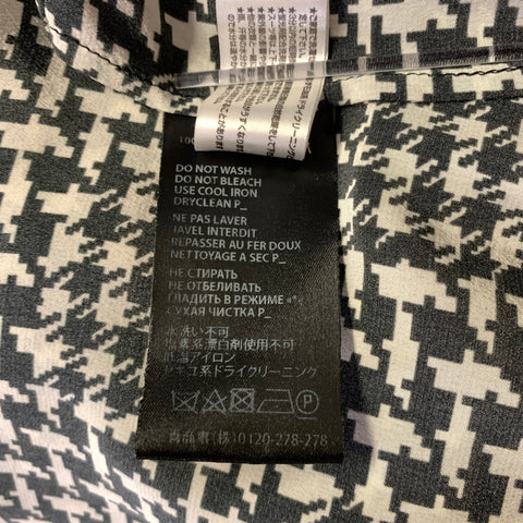 HAIDER ACKERMANN Size S Black White Houndstooth Silk Pajama Long Sleeve Shirt
