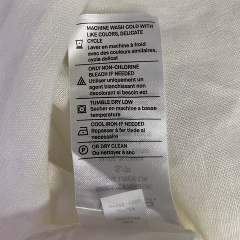 VINCE Size S White Linen One Pocket Short Sleeve Shirt