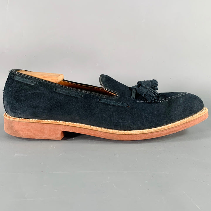 ALDEN Size 11 Navy Suede Tassels Loafers