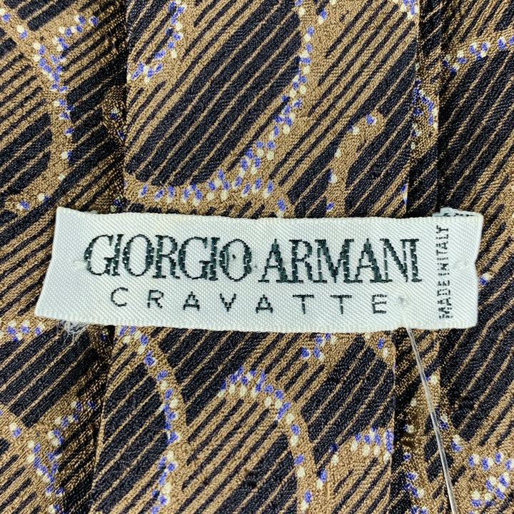 GIORGIO ARMANI Cravate en soie à tourbillons marron