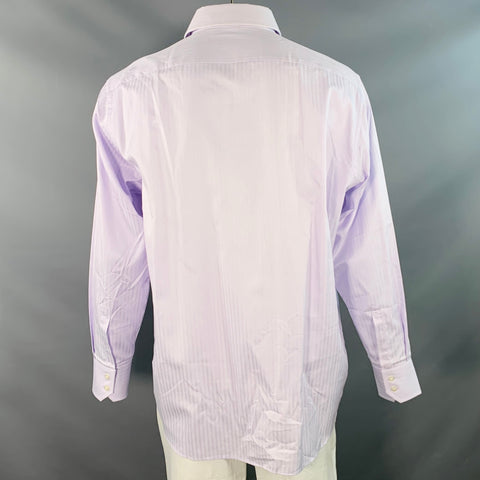 BOSS by HUGO BOSS Size XXL Purple Lavender Stripe Cotton Long Sleeve Shirt