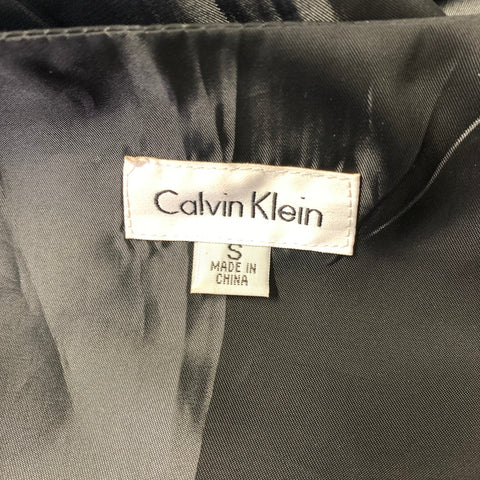 CALVIN KLEIN Size S Black Pinstripe V Neck Vest