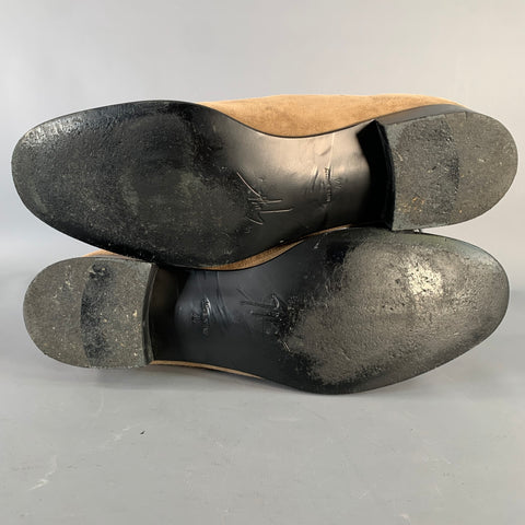 GIUSEPPE ZANOTTI Size 11 Camel Suede Slip On Loafers