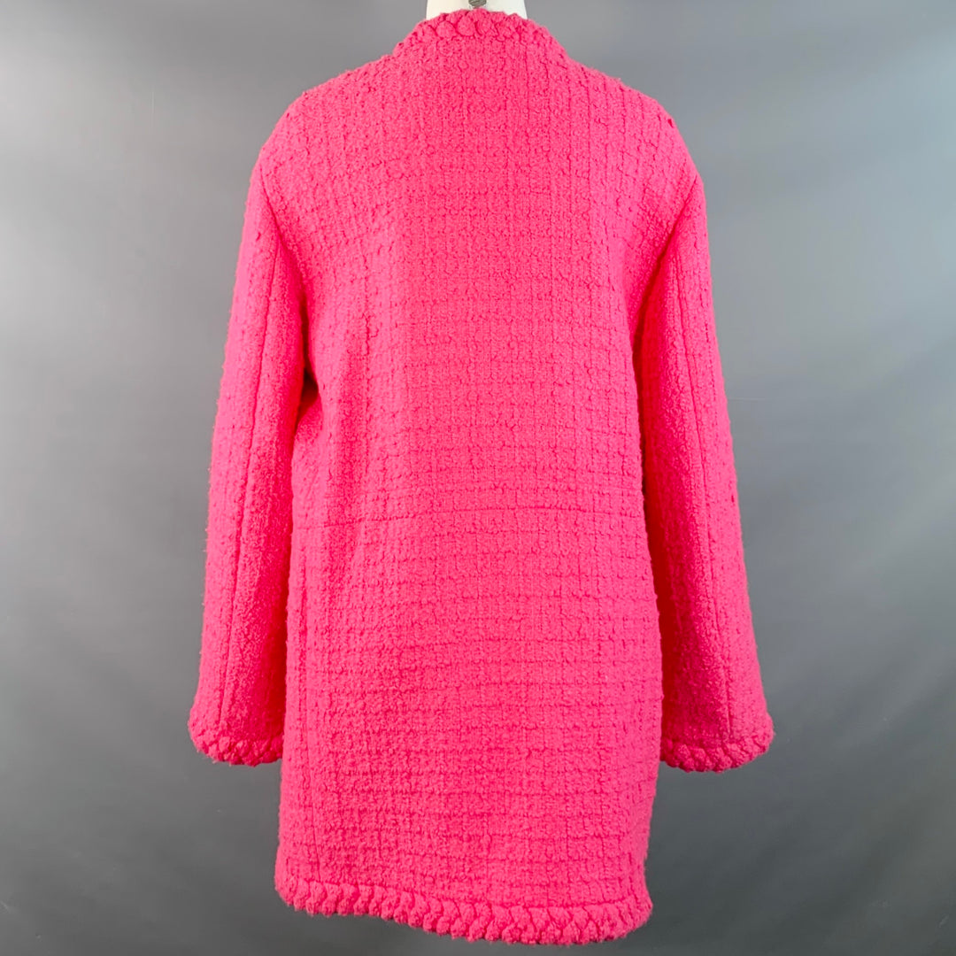 VALENTINO 2021 Size S Pink Wool Silk Tweed Oversized Jacket