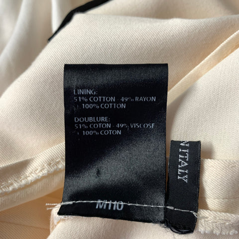HAIDER ACKERMANN Size 44 Cream Twill Rayon Viscose Double Breasted Blazer