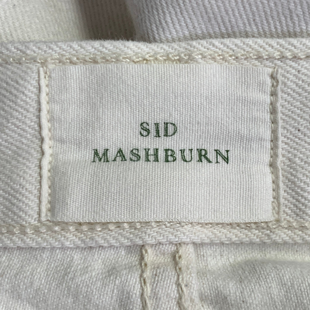 SID MASHBURN Size 32 Cream Twill Cotton Slim Tapered Button Fly Jeans