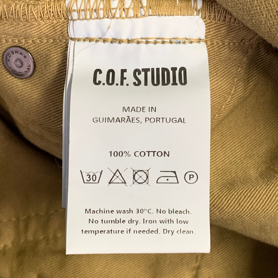 C.O.F. STUDIO Size 32 Tan Cotton Moleskin Tapered Casual Pants