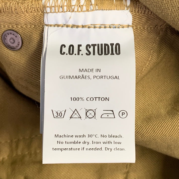 C.O.F. STUDIO Size 32 Tan Cotton Moleskin Tapered Casual Pants