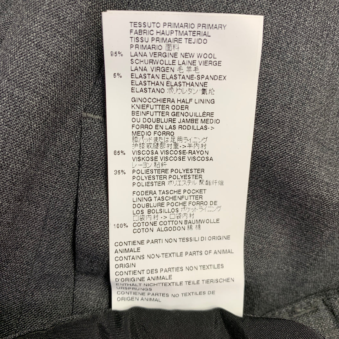 DSQUARED2 Size 32 Grey Charcoal Wool Blend Flat Front Dress Pants