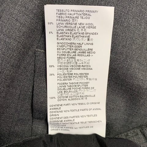 DSQUARED2 Size 32 Grey Charcoal Wool Blend Flat Front Dress Pants