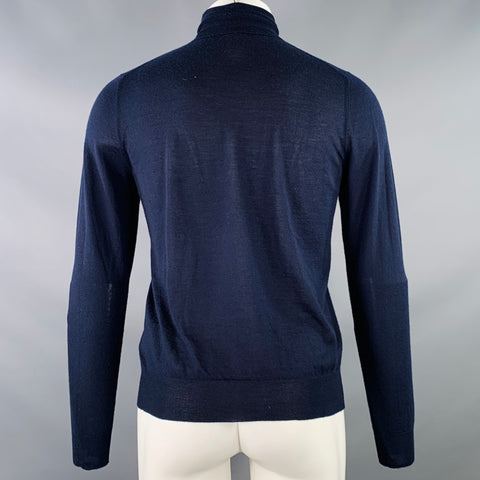 PRADA Size S Navy Knit Cashmere Turtleneck Long Sleeve Pullover