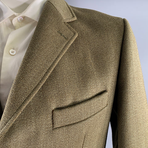CORDINGS Chest Size 40 Green Textured Wool Notch Lapel Sport Coat