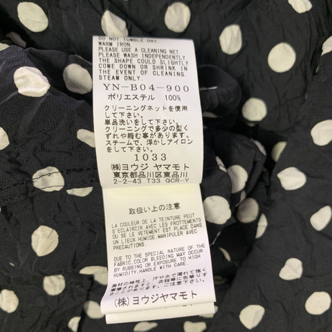 YOHJI YAMAMOTO Size S Black White Polyester Polka Dot One pocket Blouse