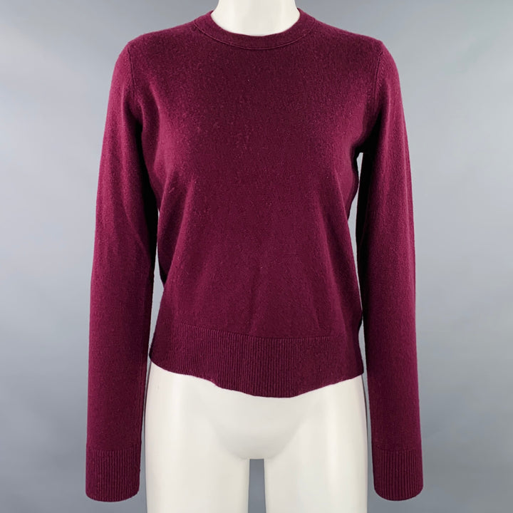 VINCE Size S Burgundy Cashmere Knit Crew Neck Pullover