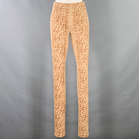 STAND STUDIO Size XS Tan Brown Polyester Blend Snakeskin Print Leggings