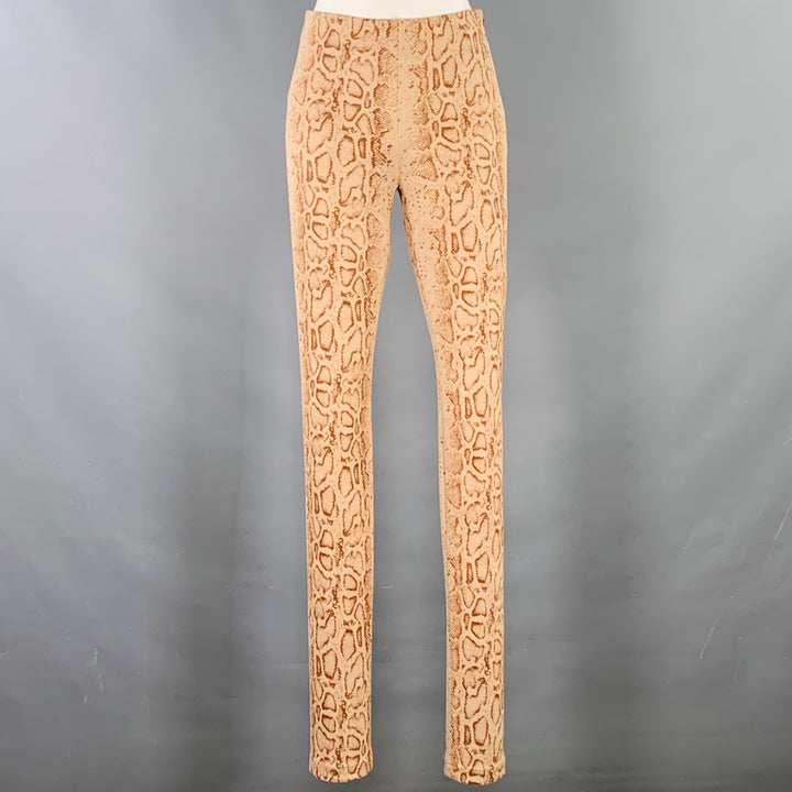 STAND STUDIO Size XS Tan Brown Polyester Blend Snakeskin Print Leggings