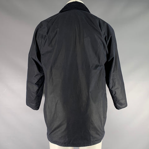 Veste zippée en toile cirée bleu marine BARBOUR Taille 38
