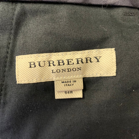 BURBERRY Size 40 Navy Heather Wool Two Button Suit