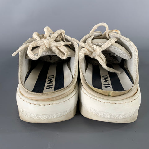 SUNNEI Size 11 Cream White Slip On Sneakers